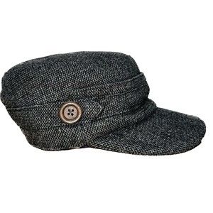 Athleta Women's Wool Blend Newsboy Gray Hat with Side Buttons